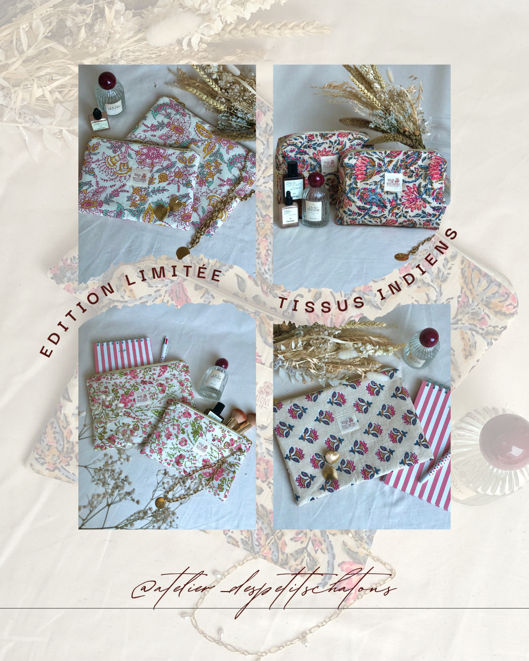 Les pochettes plates - Tissus indiens - Collection limitée