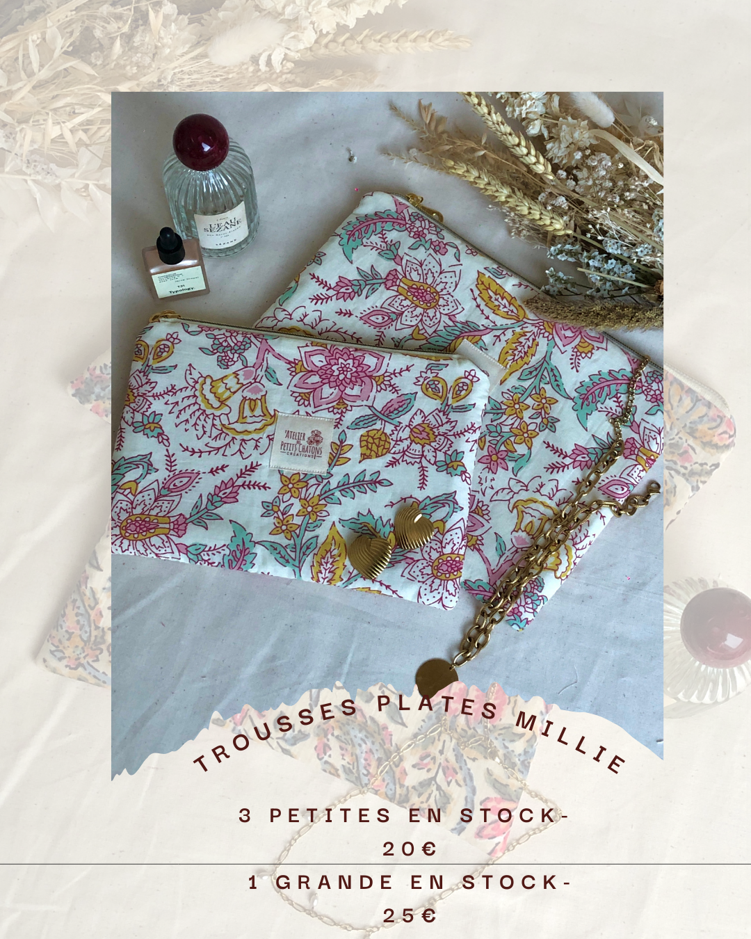 Les pochettes plates - Tissus indiens - Collection limitée