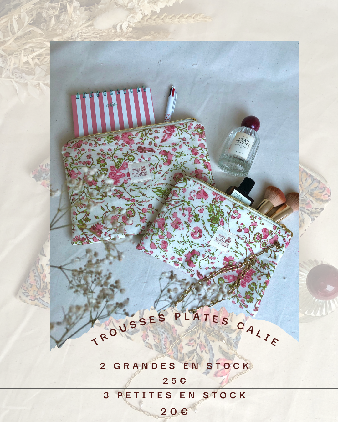 Les pochettes plates - Tissus indiens - Collection limitée