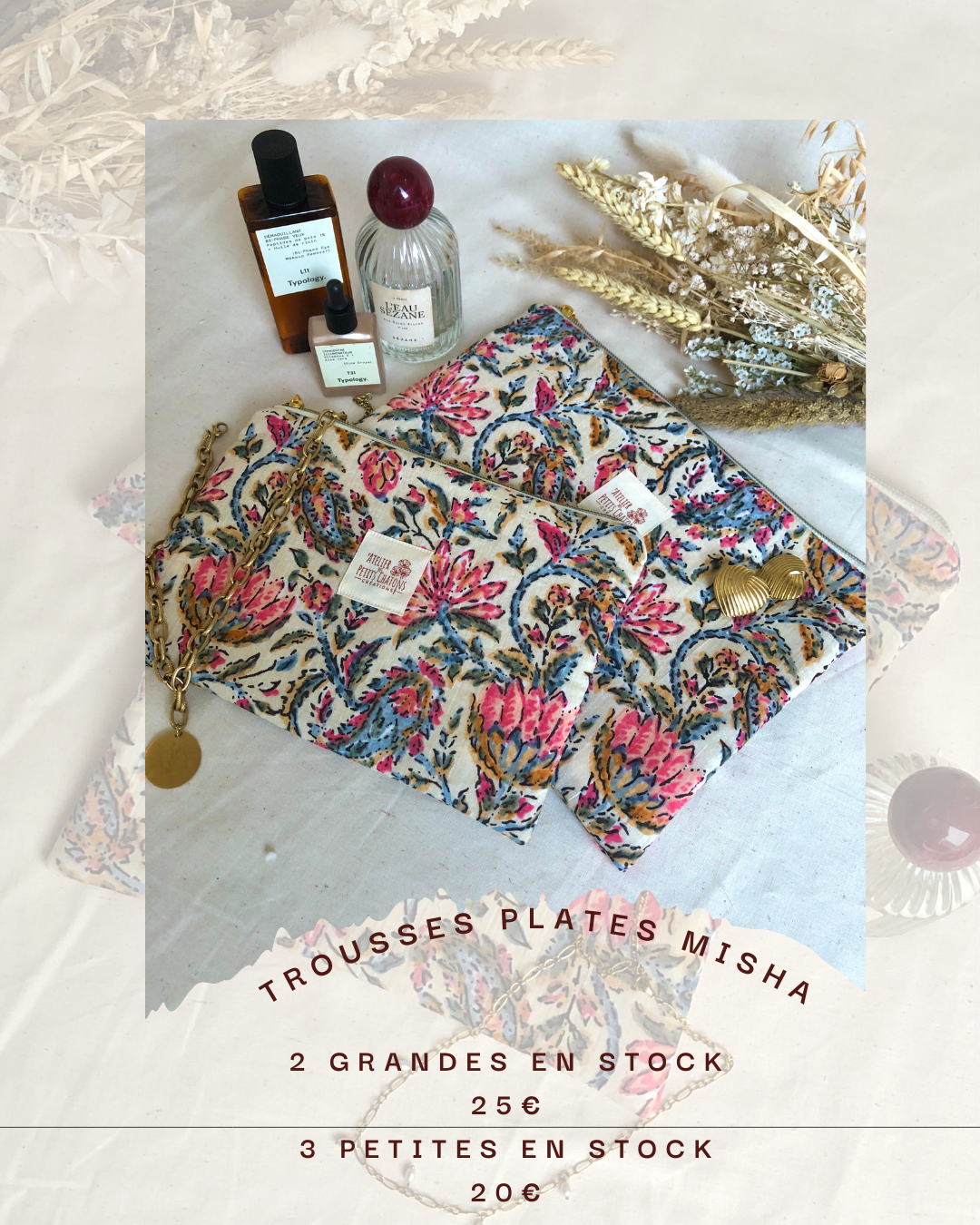 Les pochettes plates - Tissus indiens - Collection limitée