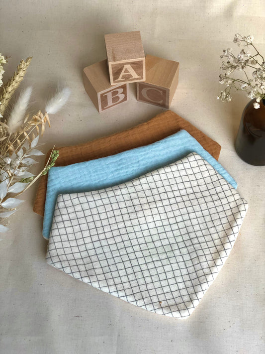 Les trios de bavoirs bandanas