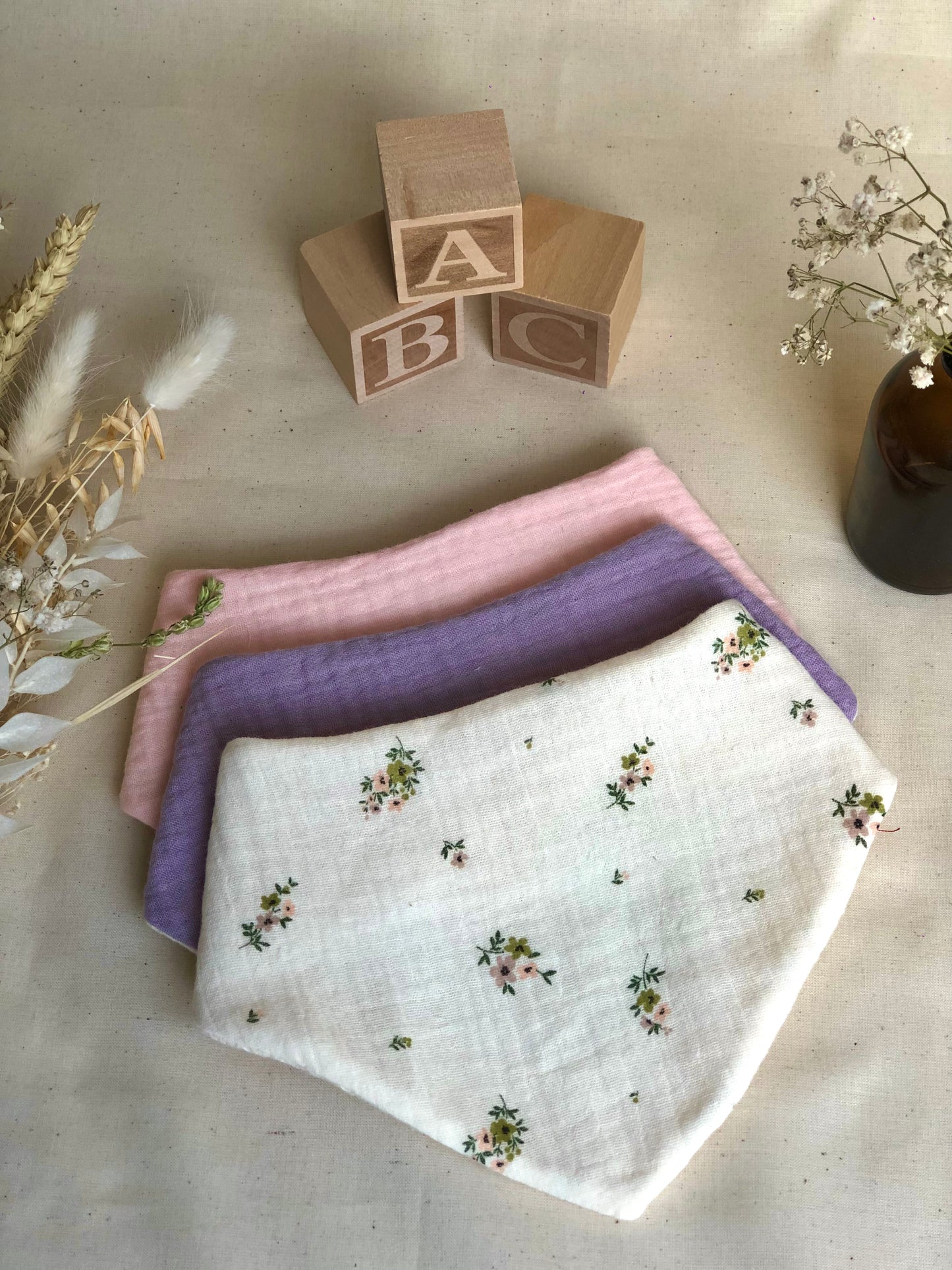 Les trios de bavoirs bandanas